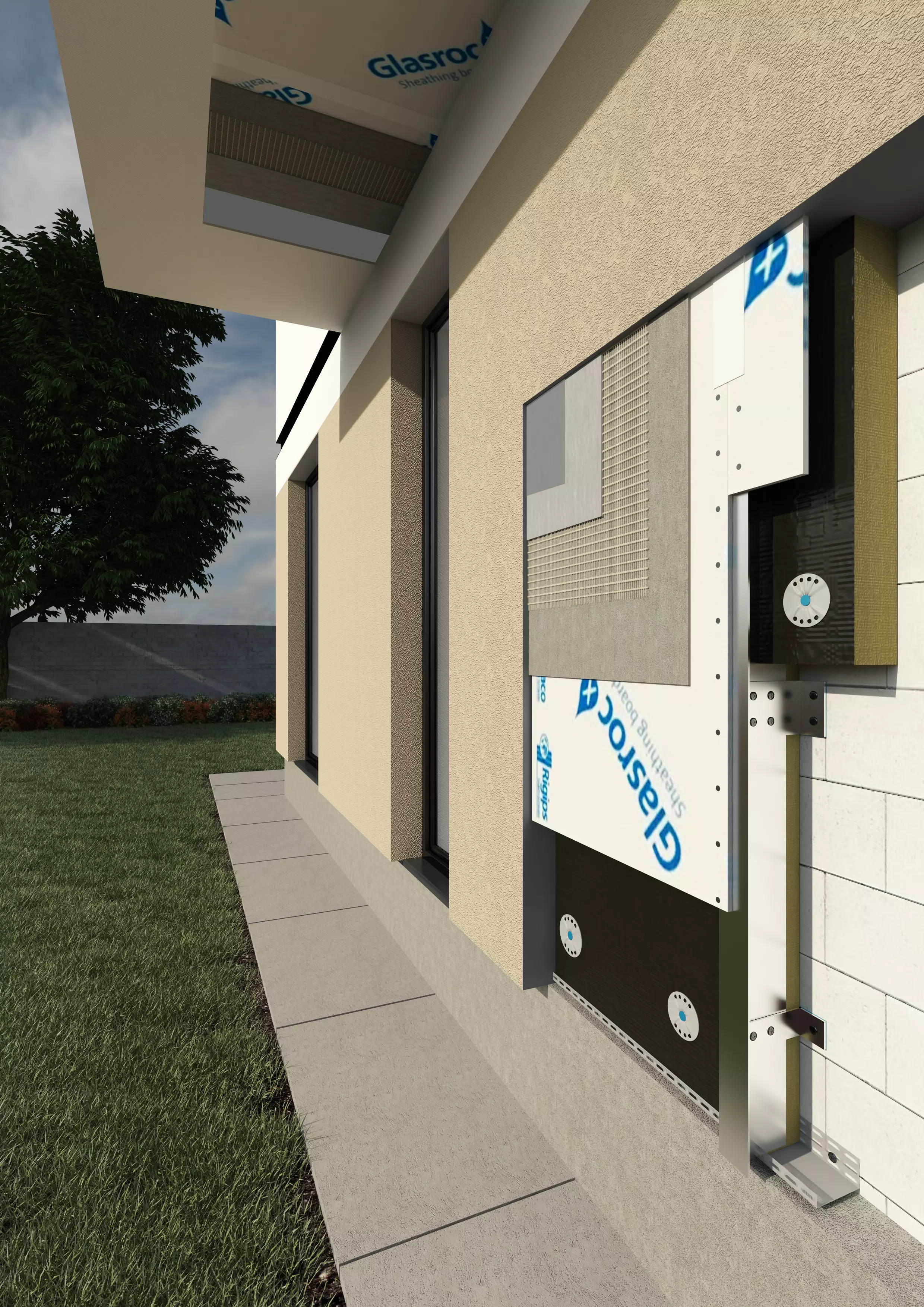 Soluție pentru fațade ventilate